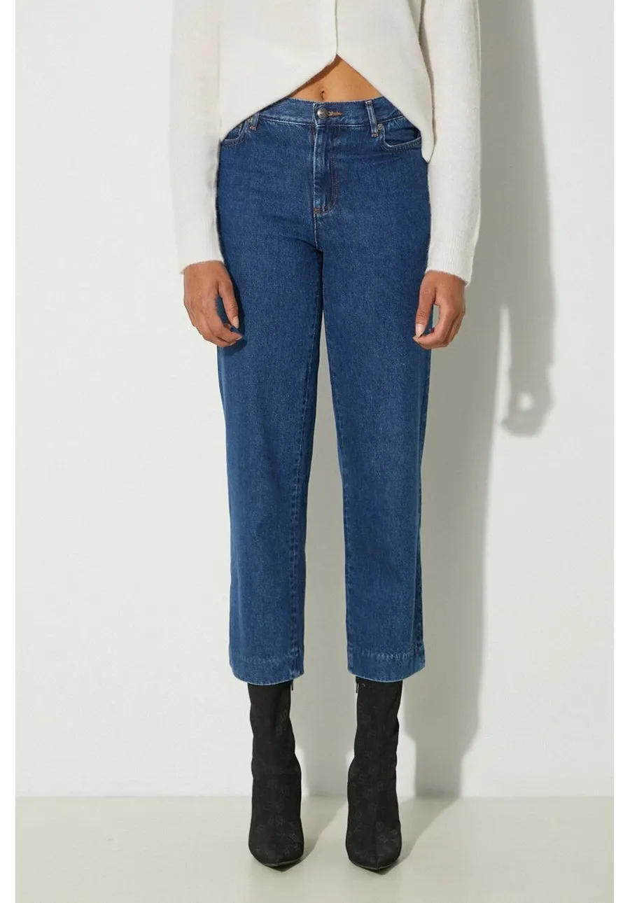 obrazek 1 A.P.C. jeansy New Sailor damskie high waist COGUK.F09131-INDIGO