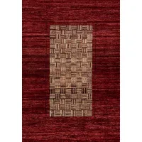 Picture Luxurious red carpet with a brown pattern, hand-woven from Afghanistan - Jordan