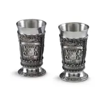 Picture Set of 2 vodka glasses with Bavarian decorations