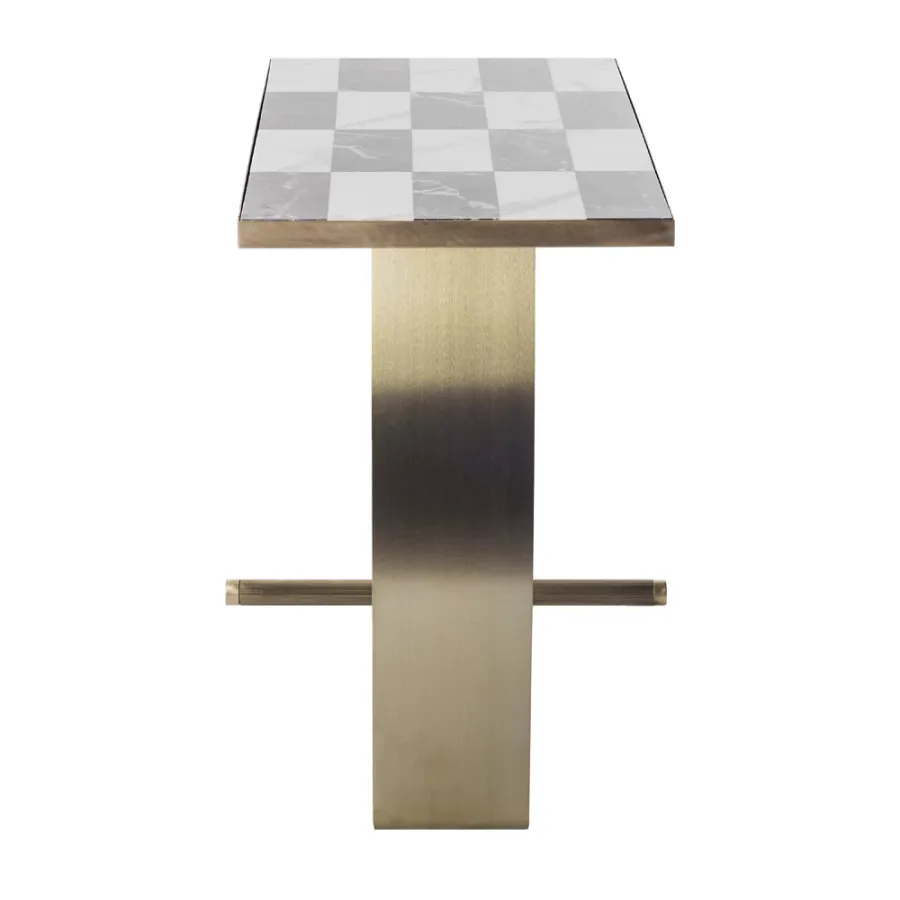 obrazek 6 Prostokątny stolik kawowy ze szczotkowanego metalu H.62xL.50xP.60 cm