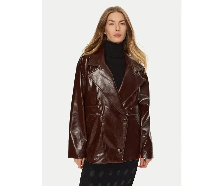 obrazek 1 ACCESS FASHION Kurtka z imitacji skóry 44-1060-806 Brązowy Relaxed Fit