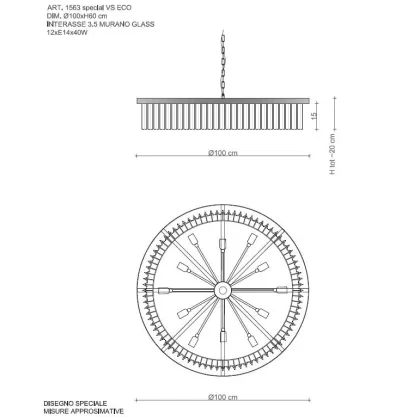 Zdjęcie Ekskluzywny żyrandol w kształcie pierścienia z przezroczystymi trójścianami - Il Paralume Marina