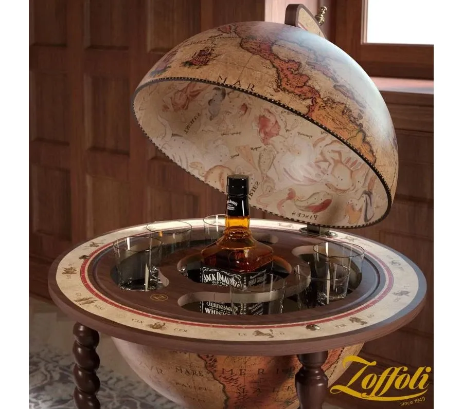 obrazek 4 Luksusowy globo barek Explora w brązowym kolorze o średnicy kuli 40 cm