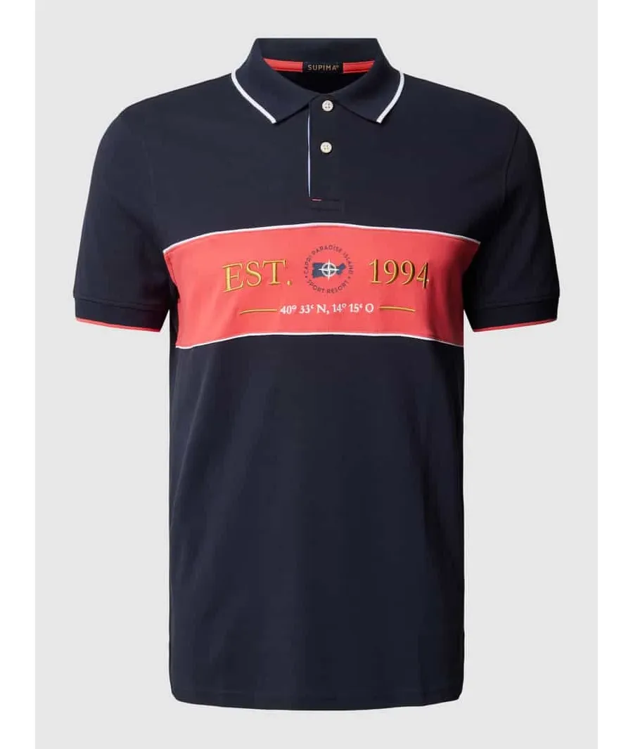 obrazek 1 Koszulka polo o kroju slim fit z wyhaftowanym motywem