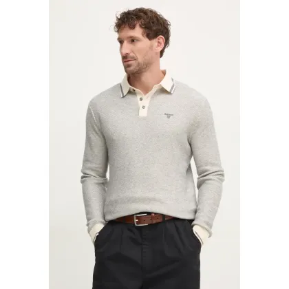 Zdjęcie Barbour sweter z domieszką wełny męski kolor szary lekki MKN1631ST13