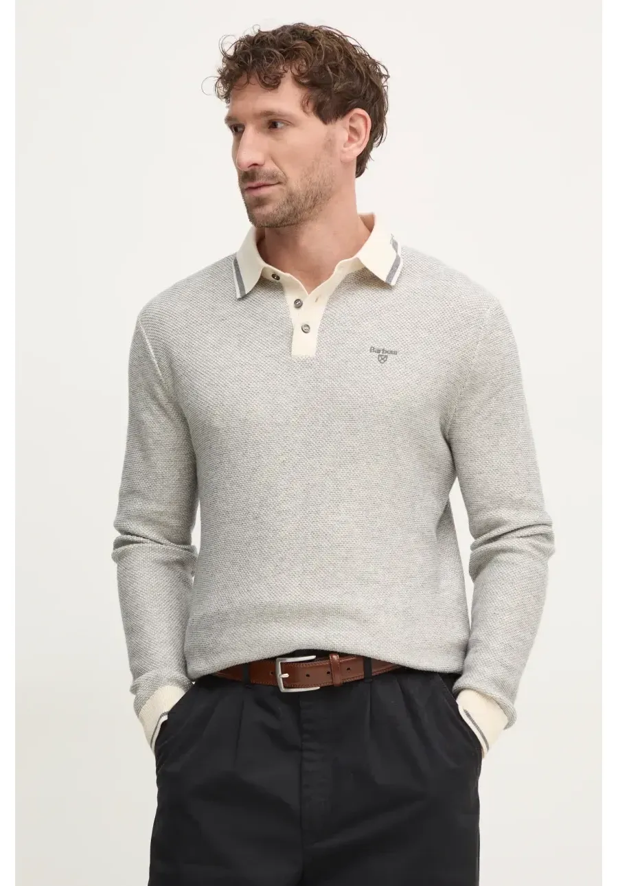 obrazek 1 Barbour sweter z domieszką wełny męski kolor szary lekki MKN1631ST13