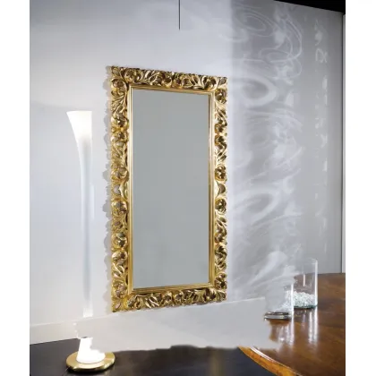 Picture Stylish, rectangular mirror lacquered in gold - Zanini