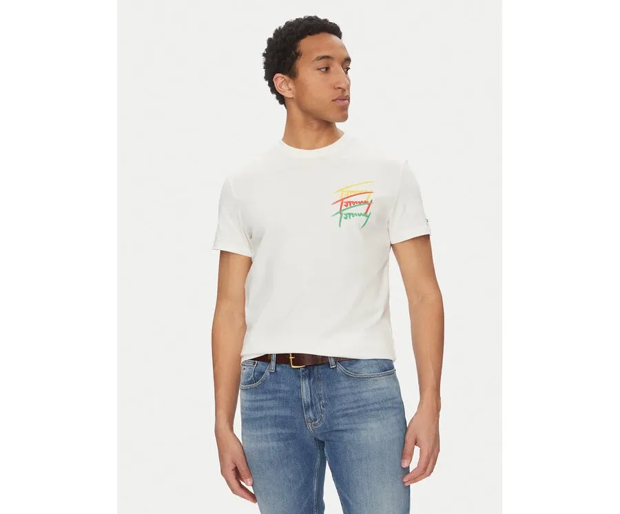 obrazek 1 Tommy Jeans T-Shirt Twisted Signature DM0DM20771 Biały Regular Fit