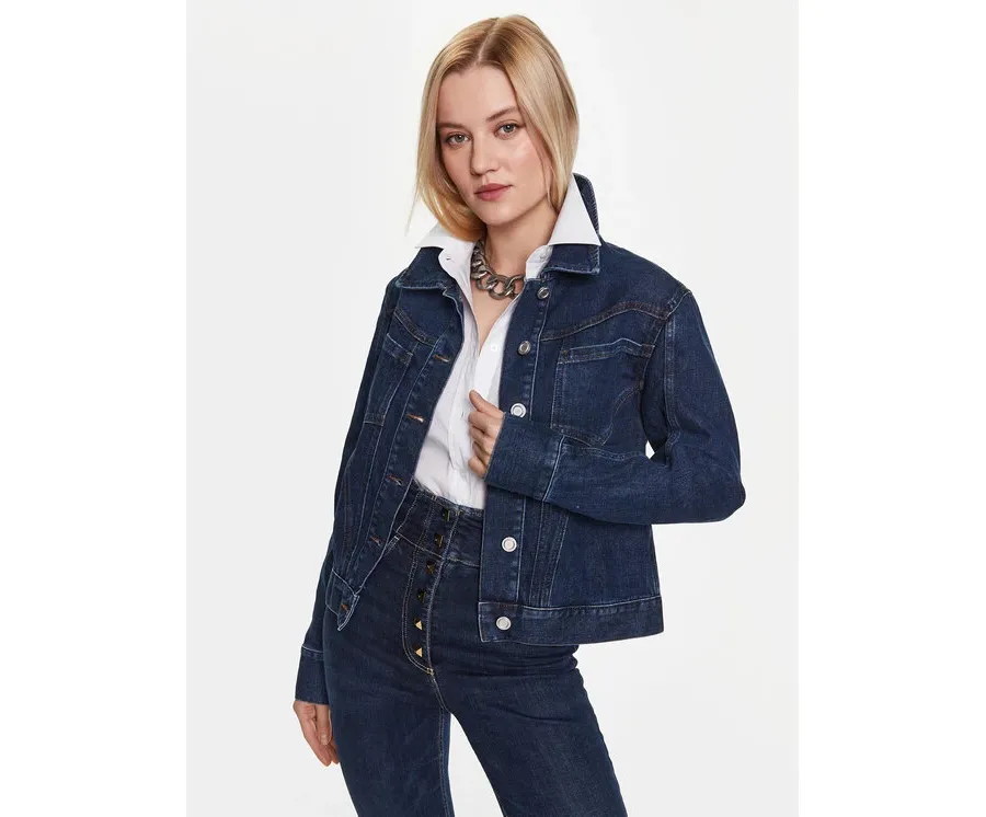 obrazek 1 Trussardi Kurtka jeansowa 56S00882 Granatowy Slim Fit