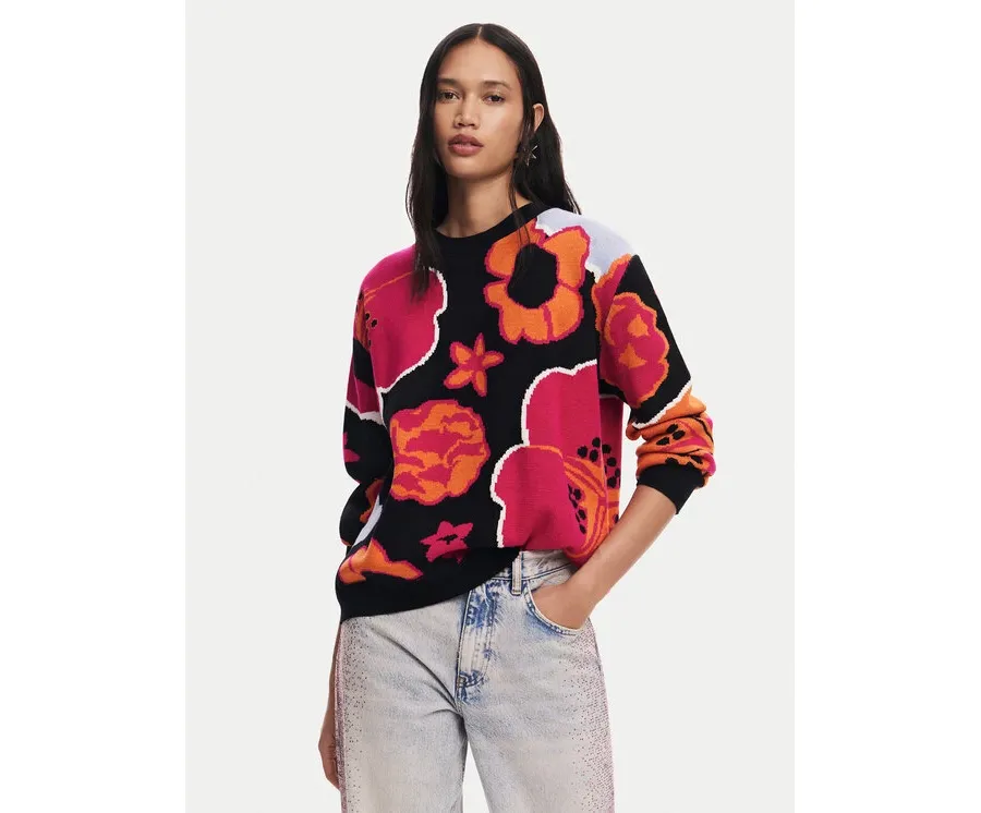 obrazek 1 Desigual Sweter Niagara 24WWJF32 Kolorowy Regular Fit
