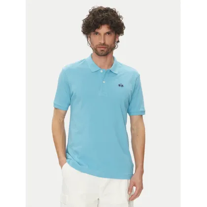Zdjęcie La Martina Polo Tex BPMP01 PK031 Błękitny Regular Fit