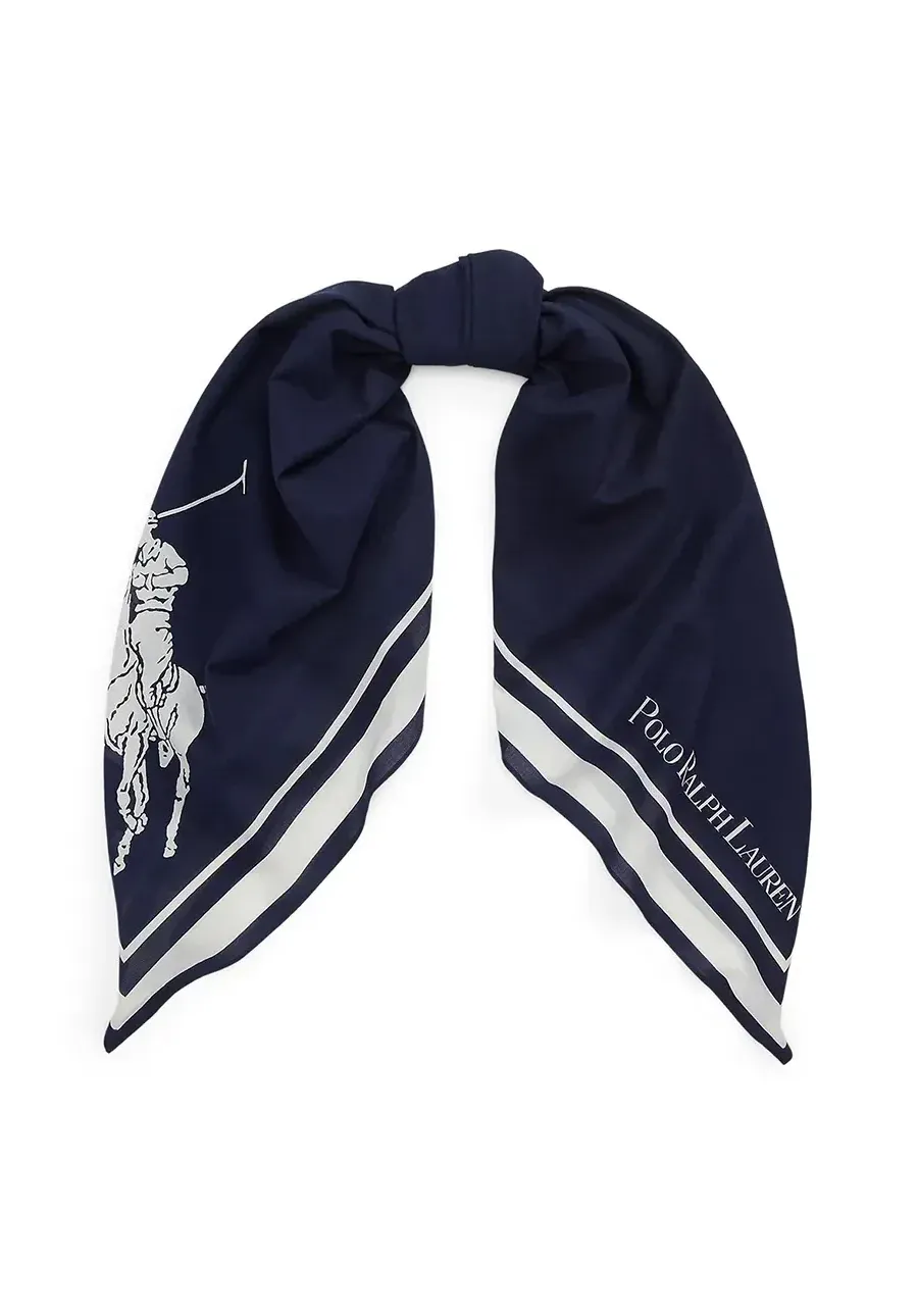obrazek 1 Polo Ralph Lauren chusta bawełniana damska kolor granatowy wzorzysta 455917351