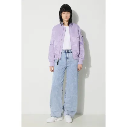 Zdjęcie Alpha Industries kurtka bomber MA-1 VF LW damski kolor fioletowy przejściowa