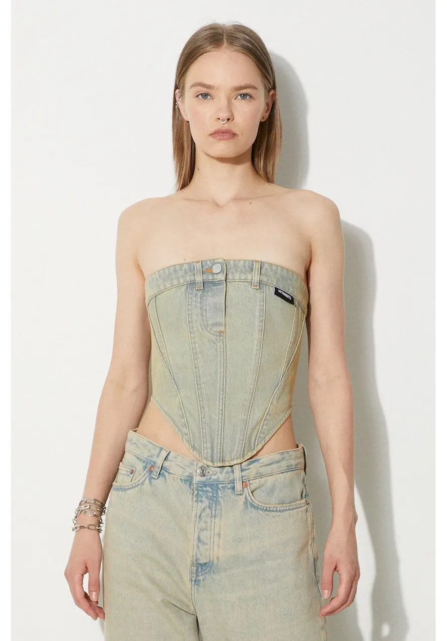 obrazek 1 VETEMENTS top jeansowy kolor niebieski WE64TO100S