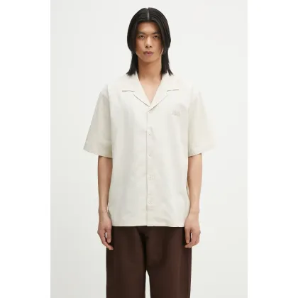 Zdjęcie Daily Paper koszula Linen Ss Shirt męska kolor beżowy relaxed z kołnierzykiem klasycznym 2511123