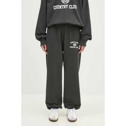 Zdjęcie Sporty & Rich spodnie dresowe bawełniane Varsity Crest kolor szary z nadrukiem PA020S409VF
