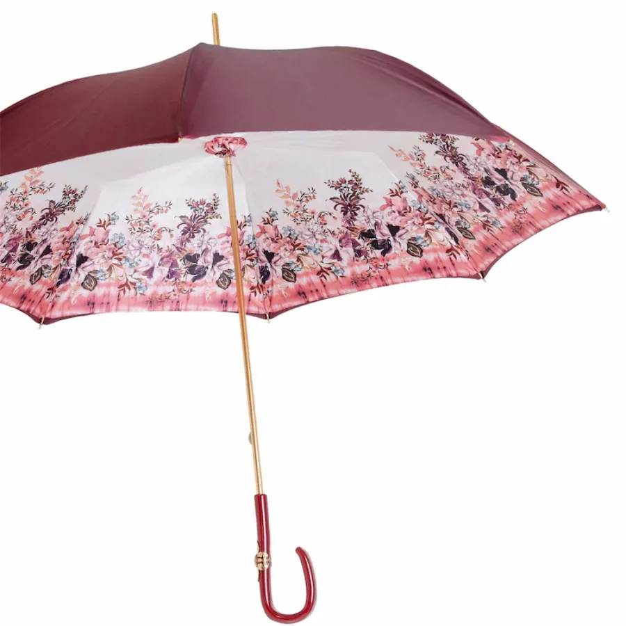 obrazek 6 Stylowy parasol damski w stylu vintage w kolorze burgundowym – Pasotti
