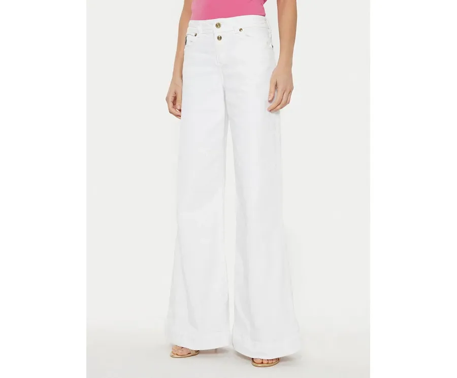 obrazek 1 Versace Jeans Couture Jeansy 78HAB561 Biały Wide Leg